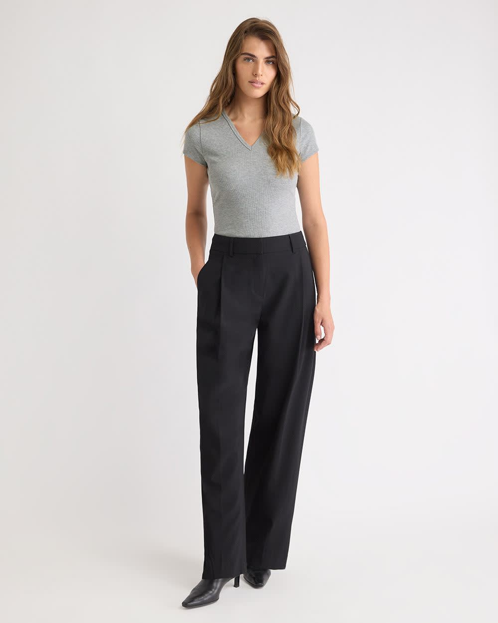 V-Neck Ribbed T-Shirt