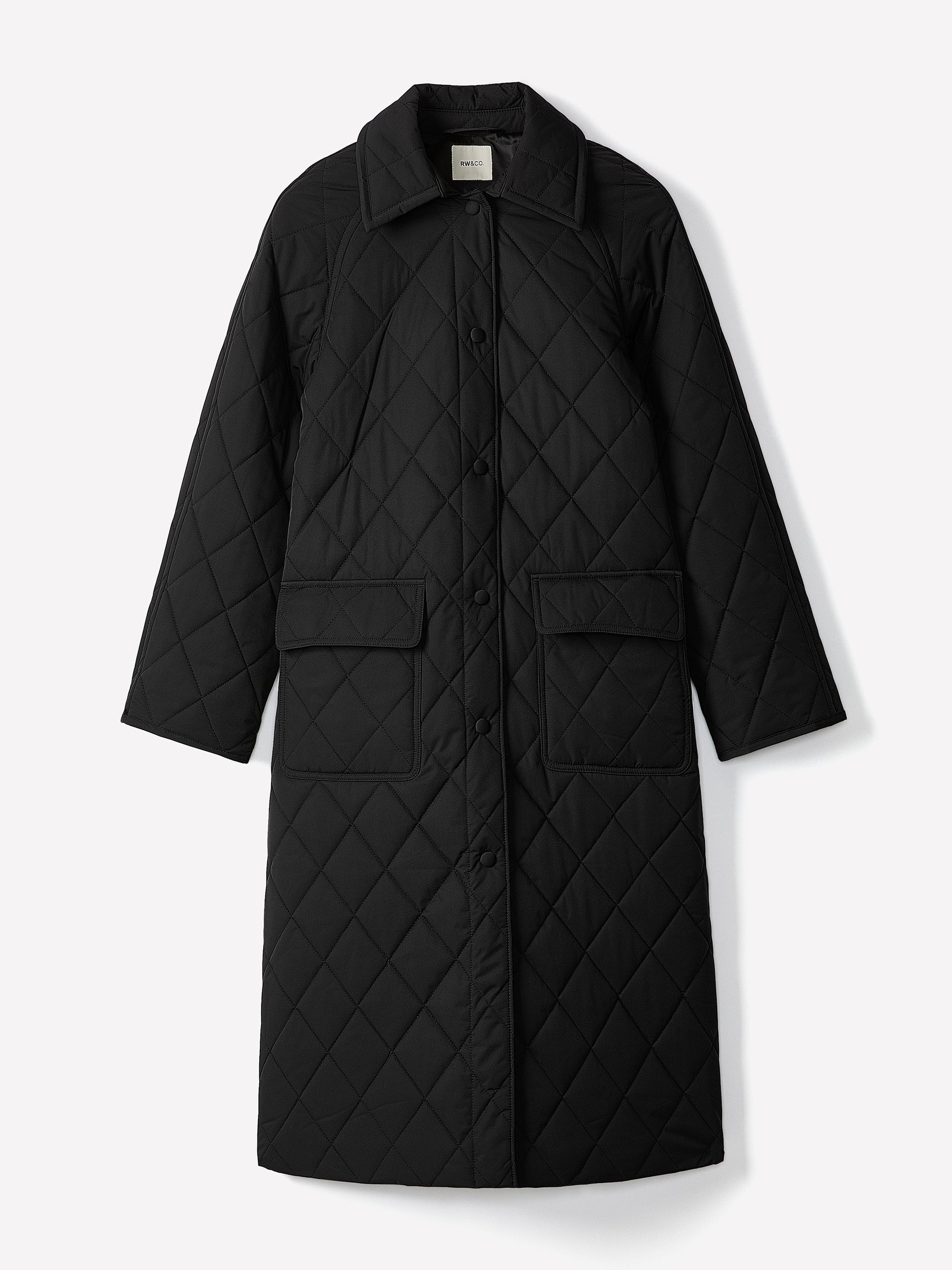 Quilted Trench Coat with Shirt Collar