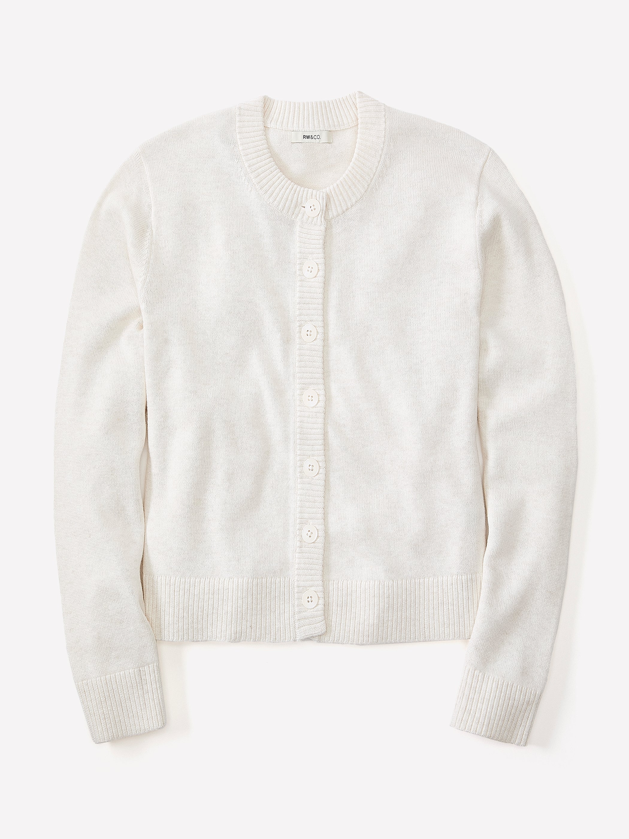 Cardigan en Laine à Manches Longues et Col Rond