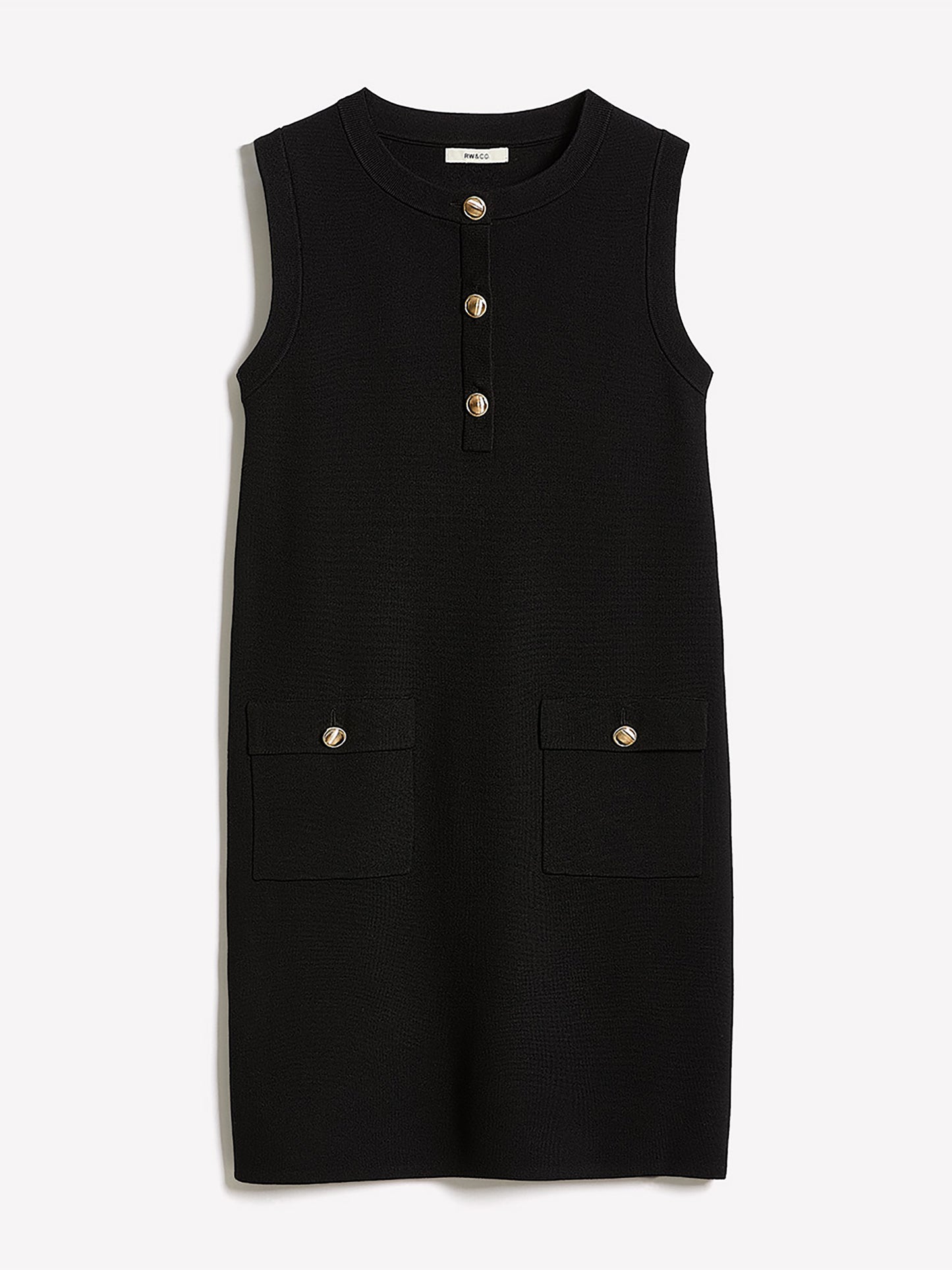 Sleeveless Crew-Neck Mini Sweater Dress