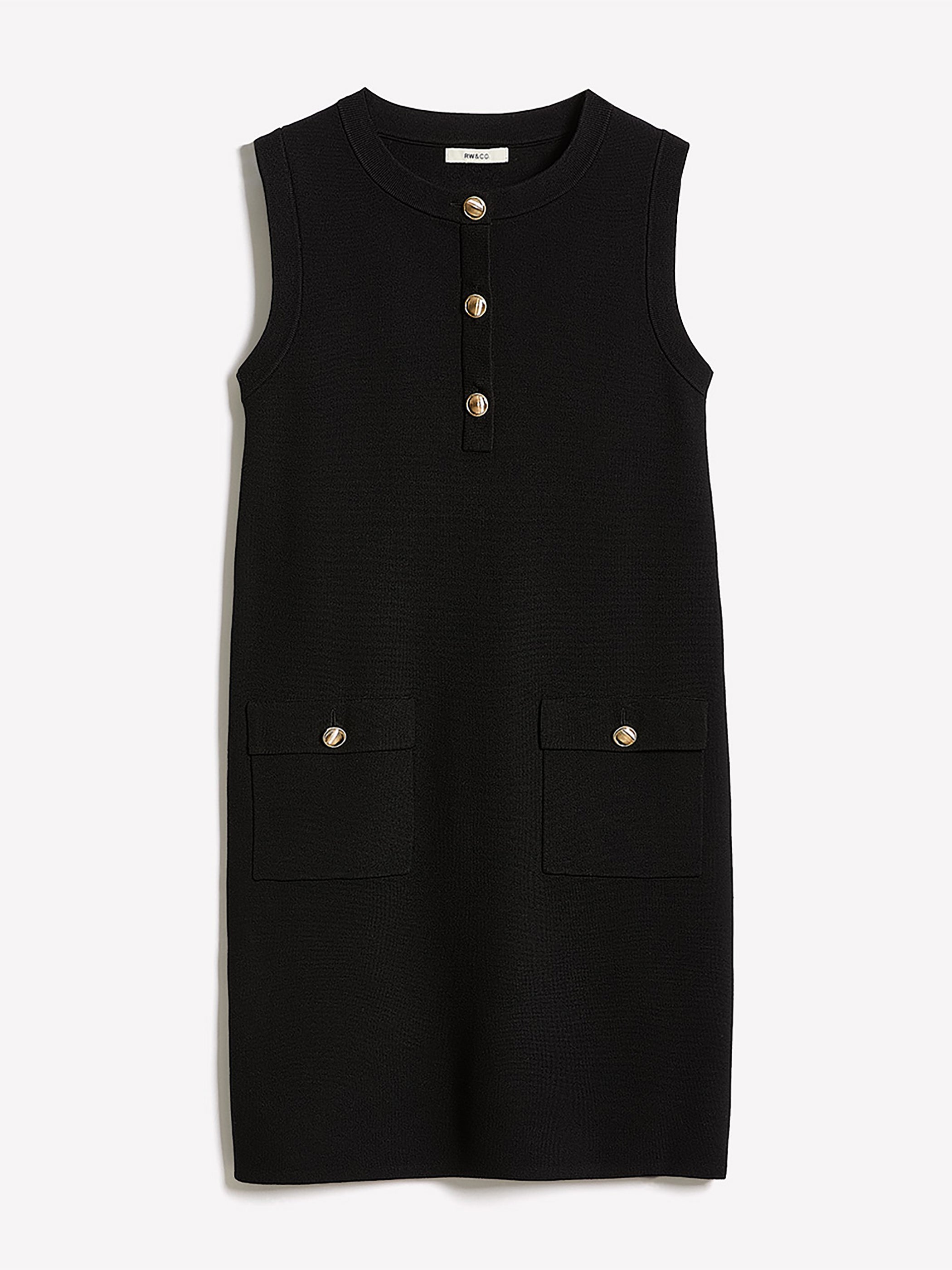 Mini-Robe en Tricot Sans Manches à Col Rond