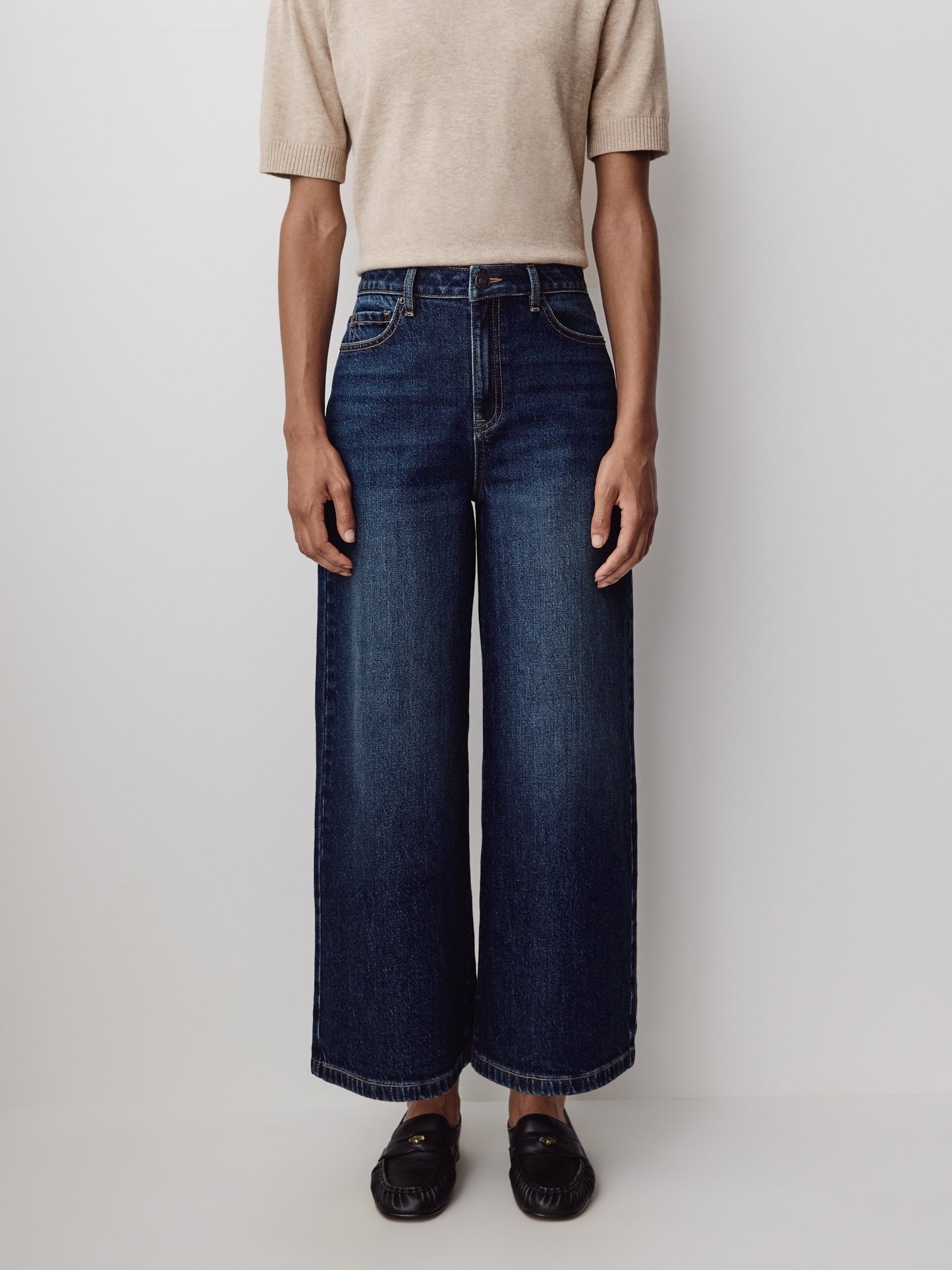 High-Rise Wide-Leg Cropped Jeans