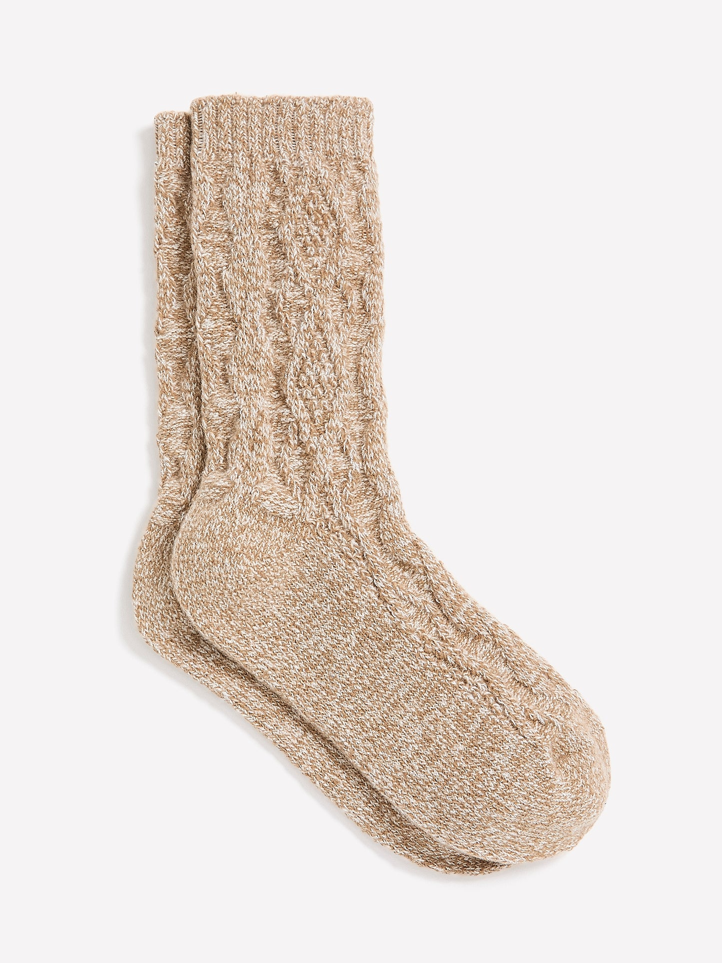 Super-Soft Crew Socks with Cable Stitches
