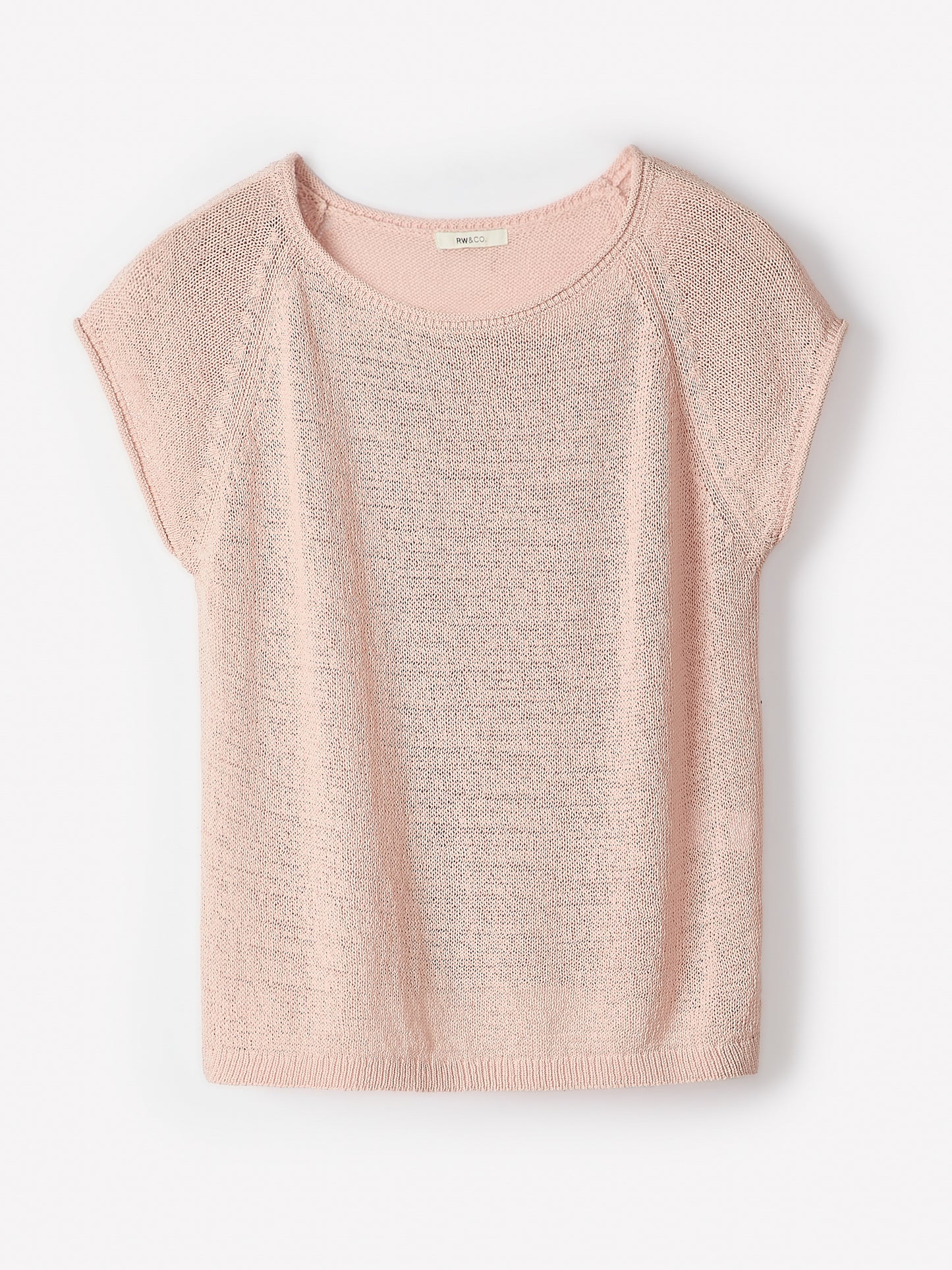 Cap-Sleeve Tape-Yarn Sweater