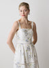 Sleeveless Square-Neck Linen-Blend Midi Dress