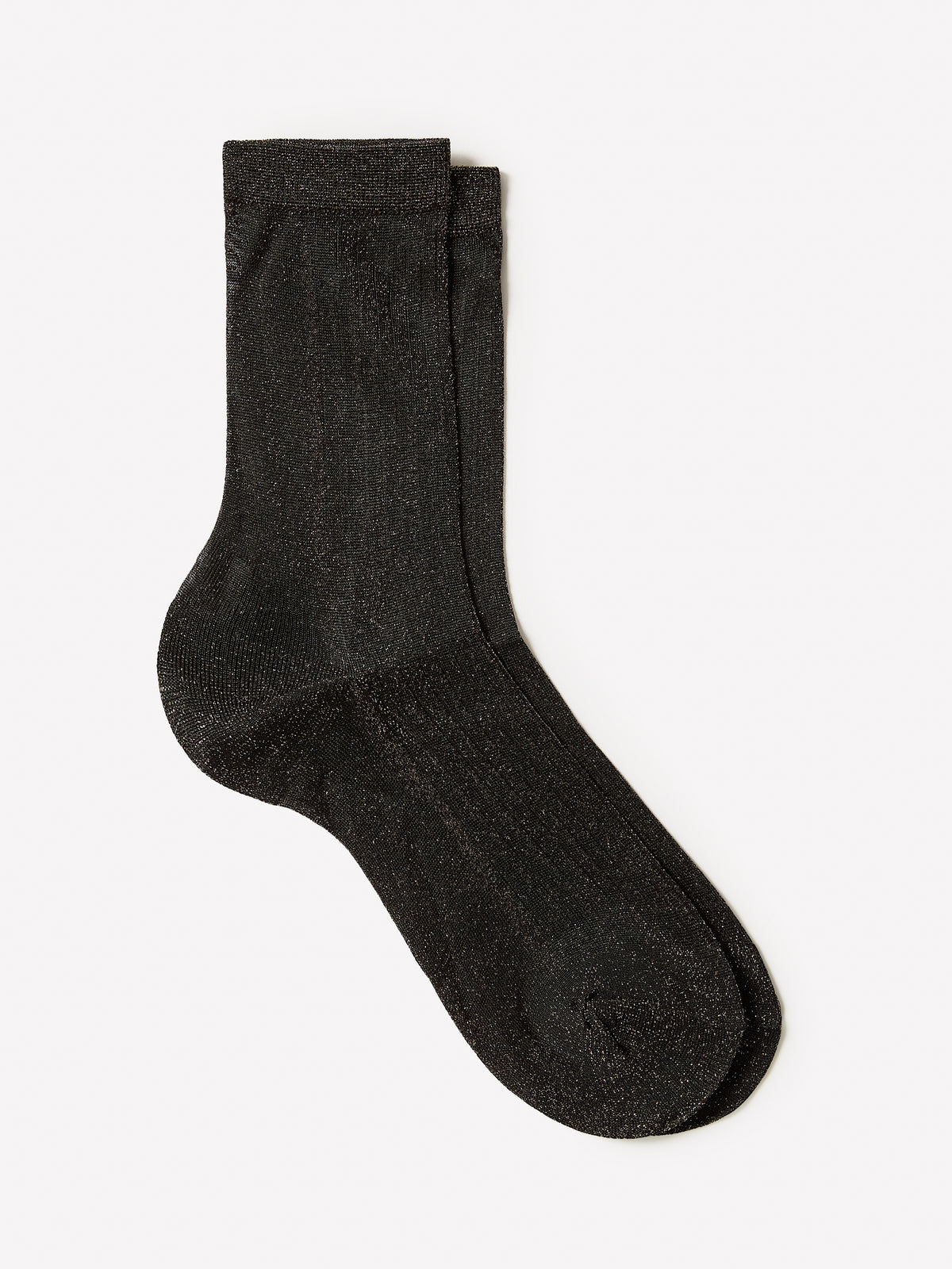 Sheer Crew Socks with Metallic Fibres