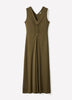 Midi Knit Dress V-Neck Jersey Lyocell