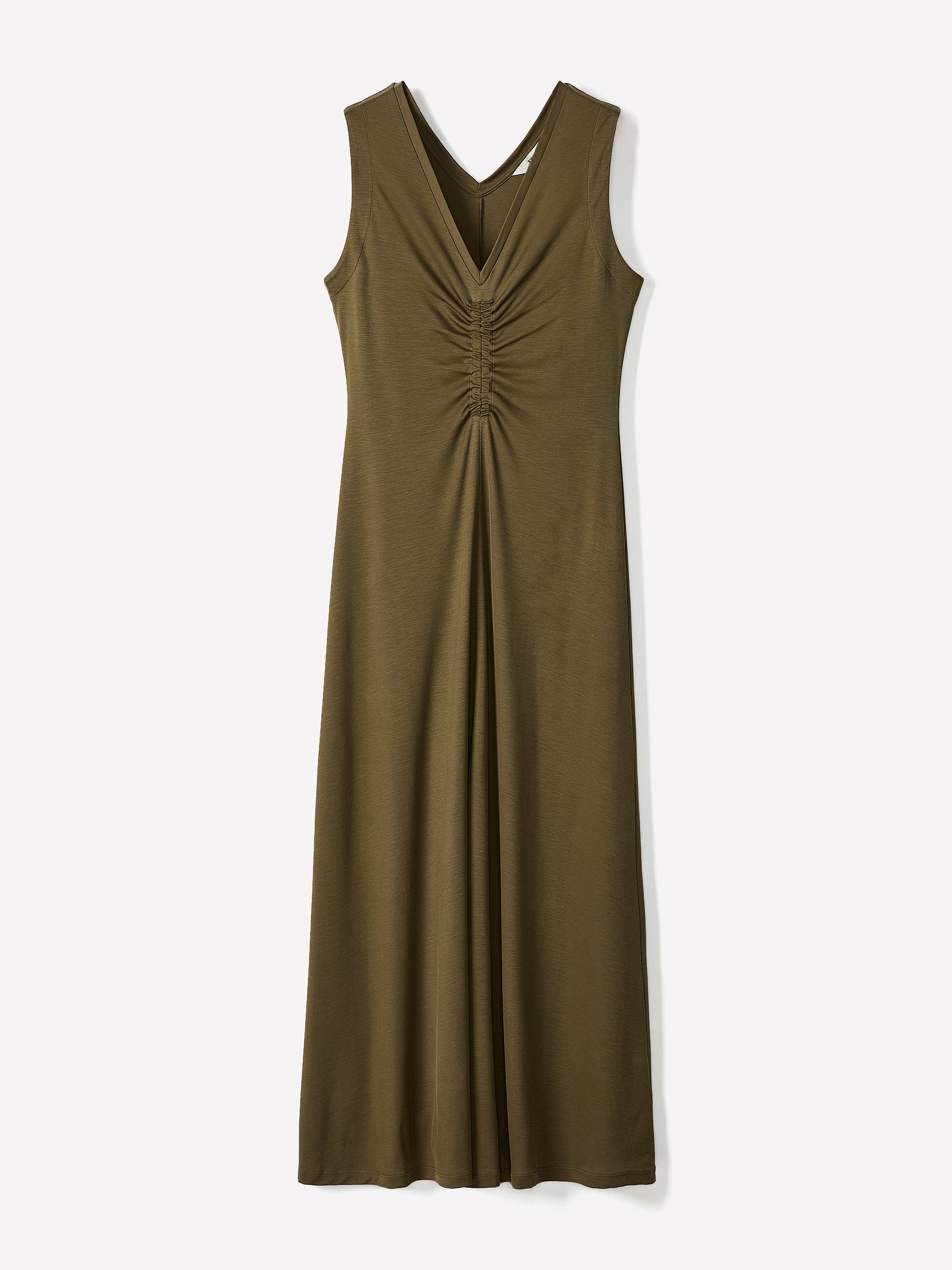 Midi Knit Dress V-Neck Jersey Lyocell