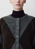Knit Cardigan with Argyle Pattern, Wool Blend