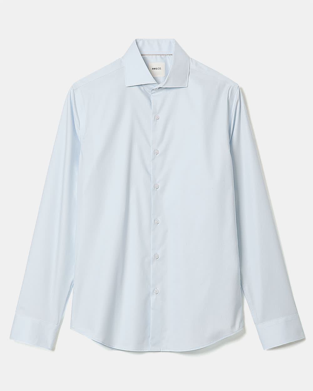 Slim-Fit Solid Sateen Dress Shirt | RW&CO. Slim-Fit Solid Sateen Dress Shirt | RW&CO.