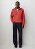 Long-Sleeve Half-Zip Mock-Neck Sweater