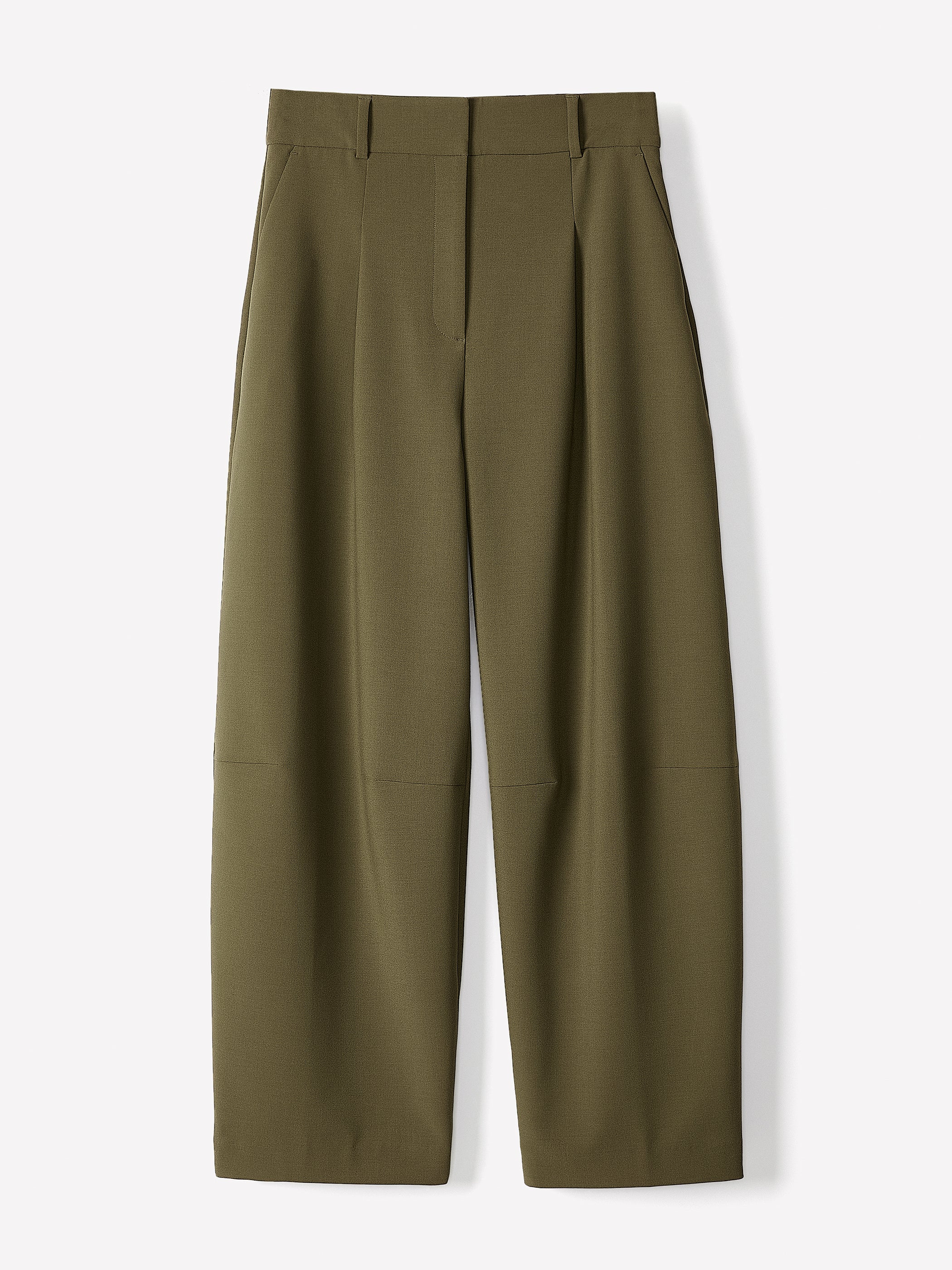 Twill High-Rise Barrel Pant