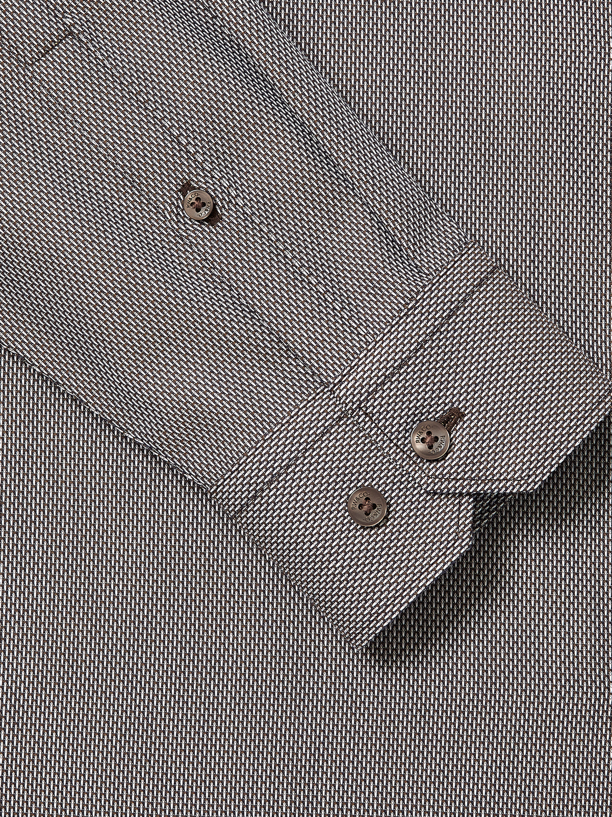 Tailored Brown Two-Tone Cotton Shirt