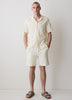 Mens Knit Textured Cotton Blend Shorts