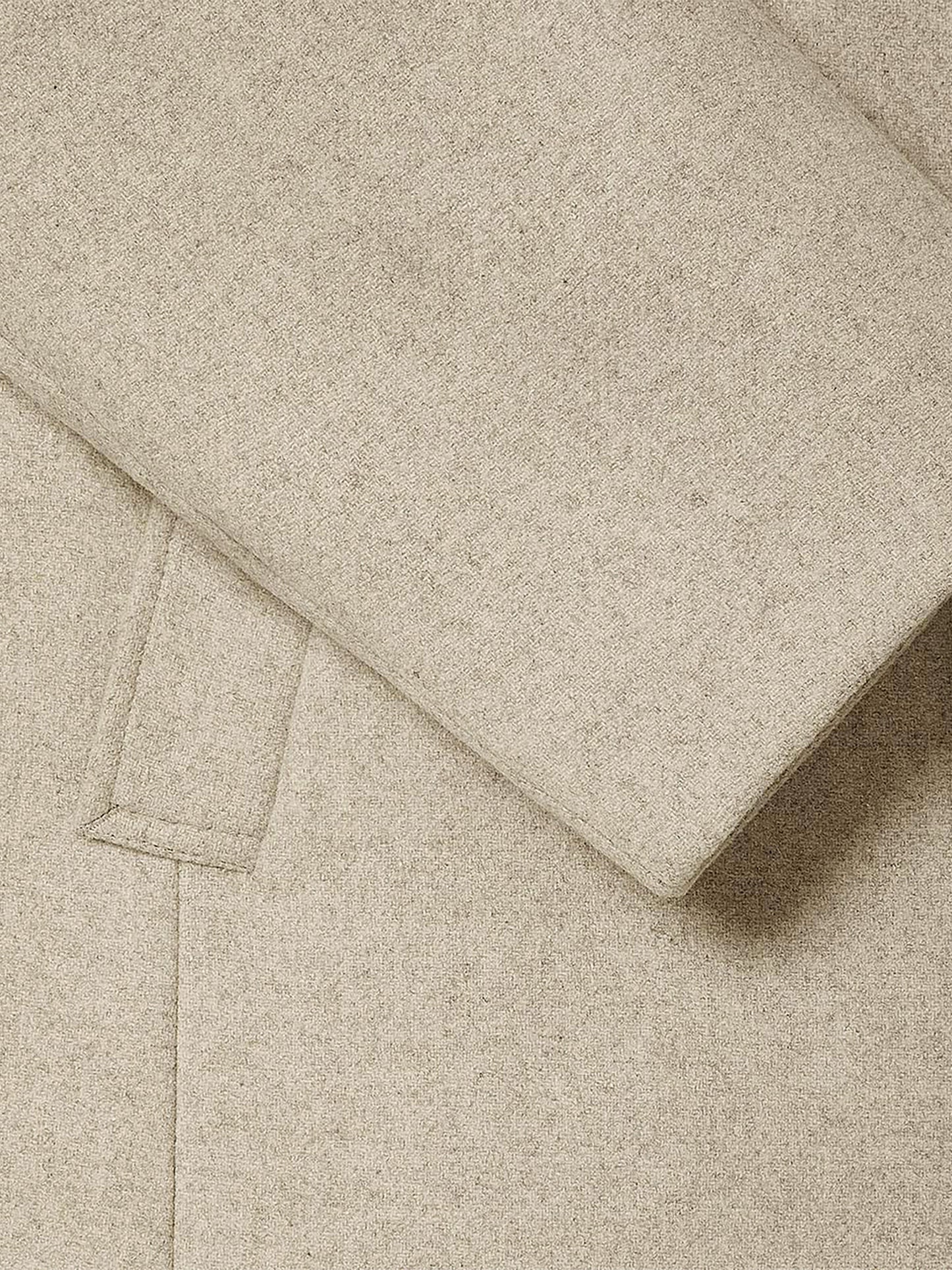 Classic Solid Mock-Neck Wool Coat with Dickey