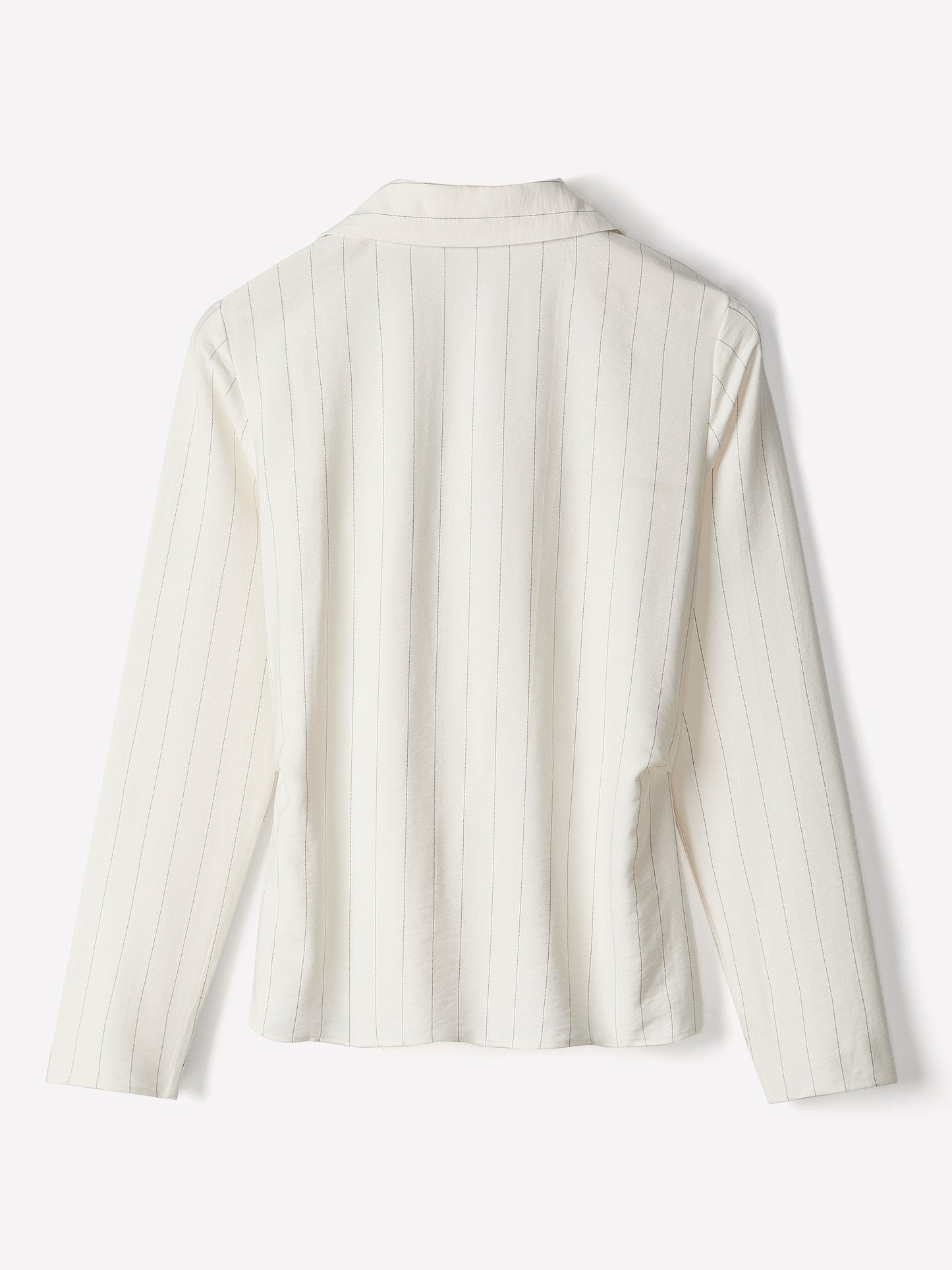 Woven Long Sleeve Striped Blouse