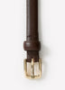Slim Leather Belt with Square Buckle