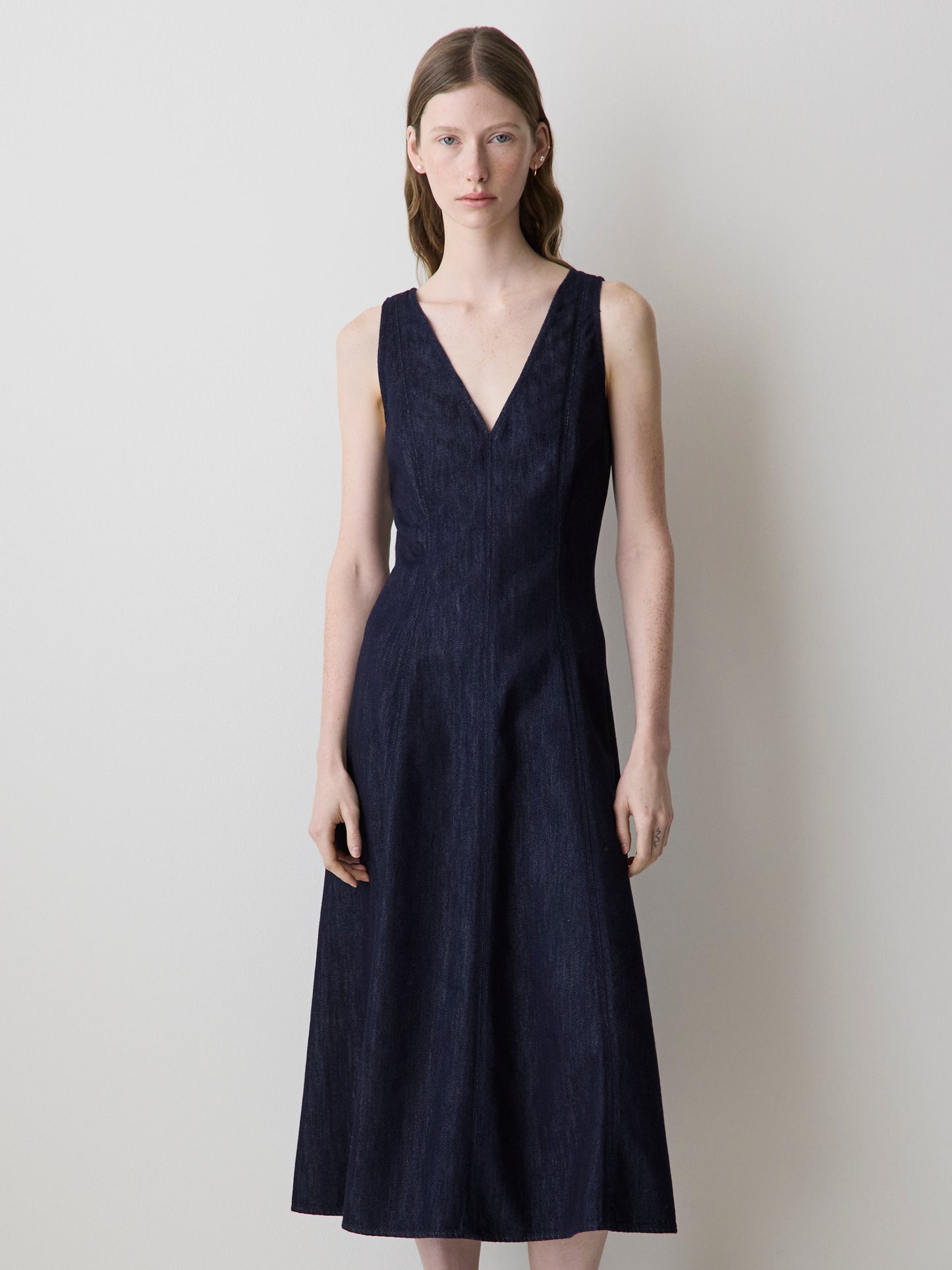 Sleeveless Denim Midi Dress