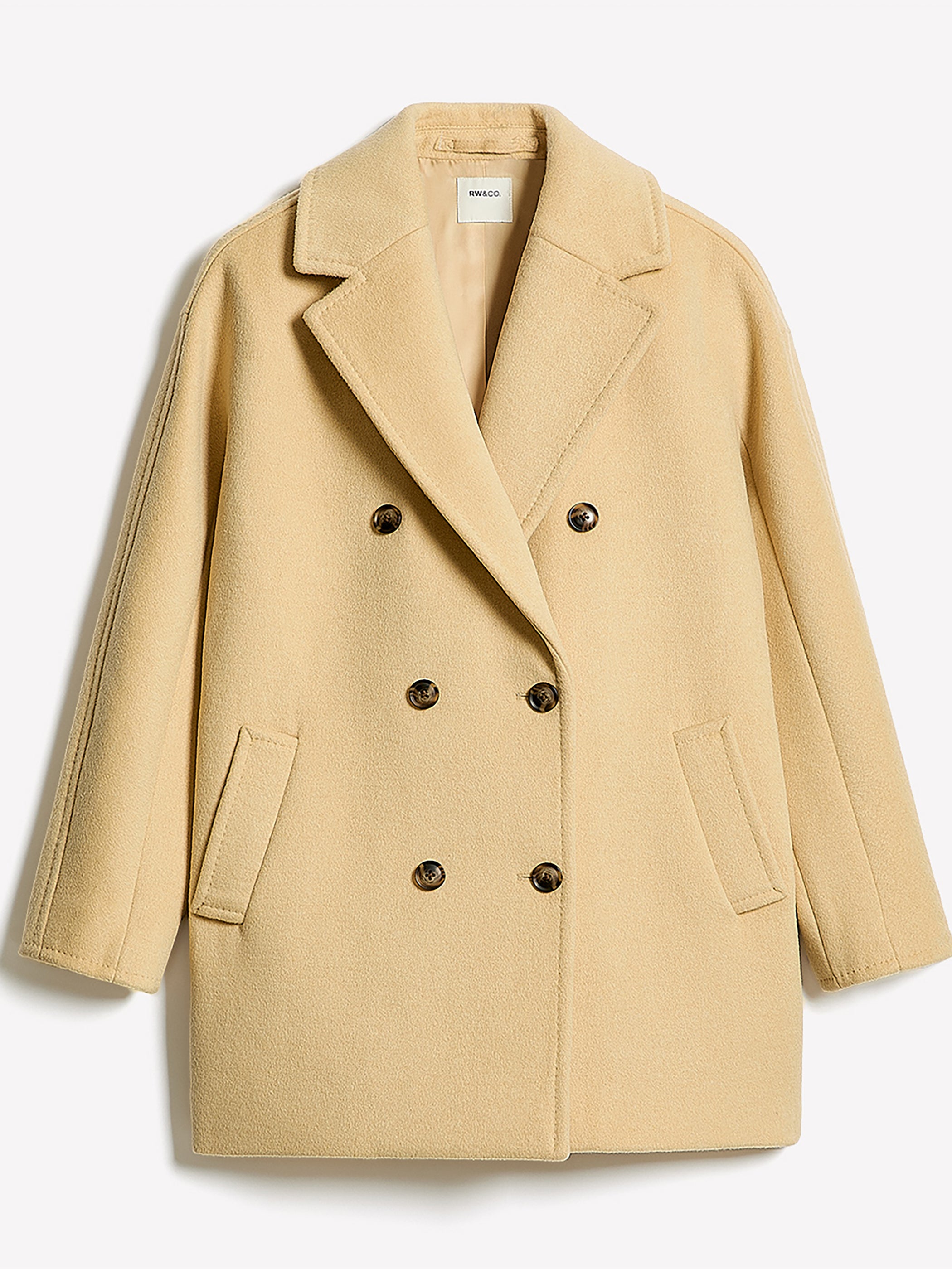 Melton Wool-Blend Double-Breasted Peacoat