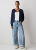 Long-Sleeve Open-Stitch Cardigan