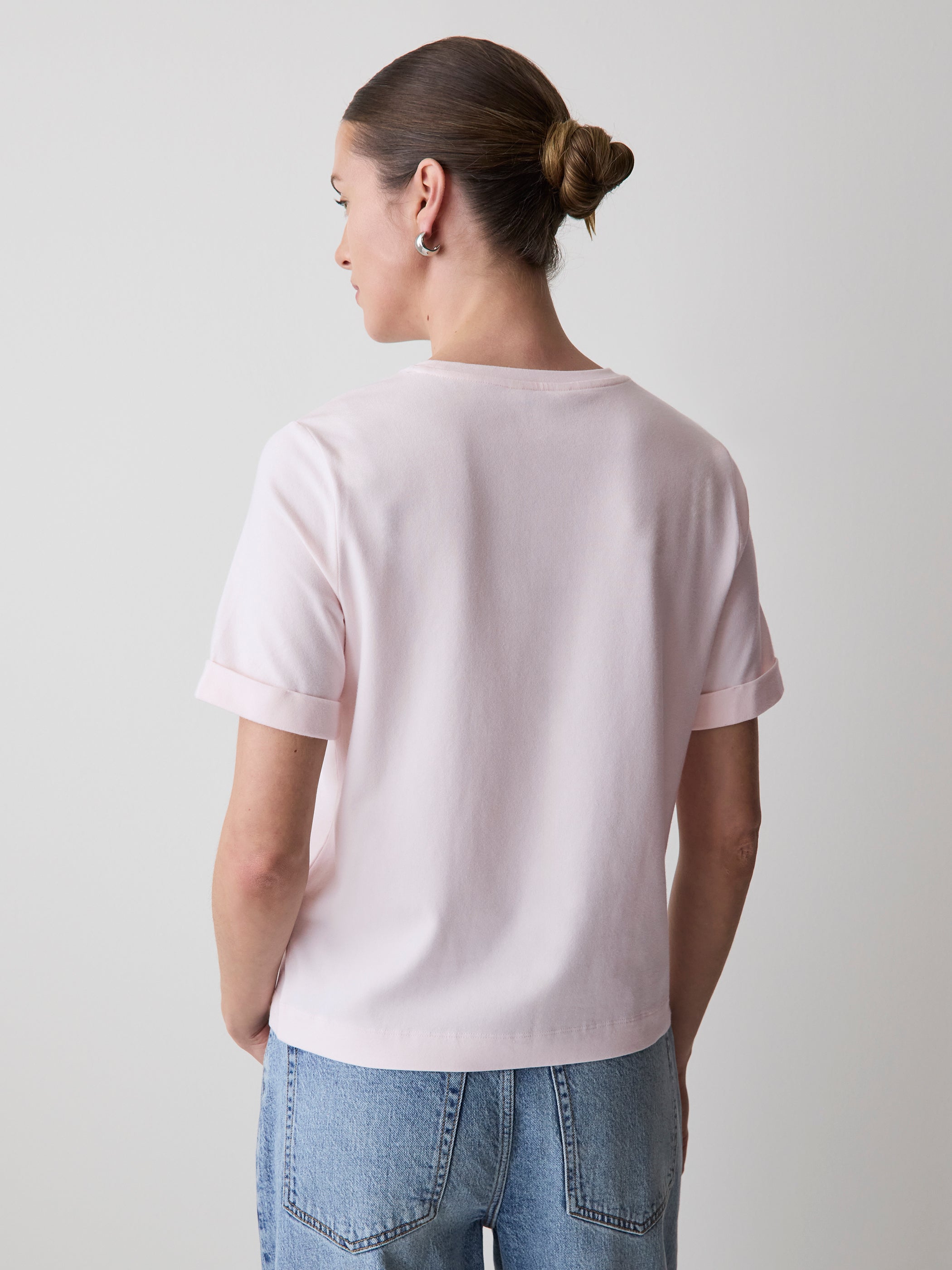 T-Shirt à Manches Courtes et Col Rond en Coton Biologique