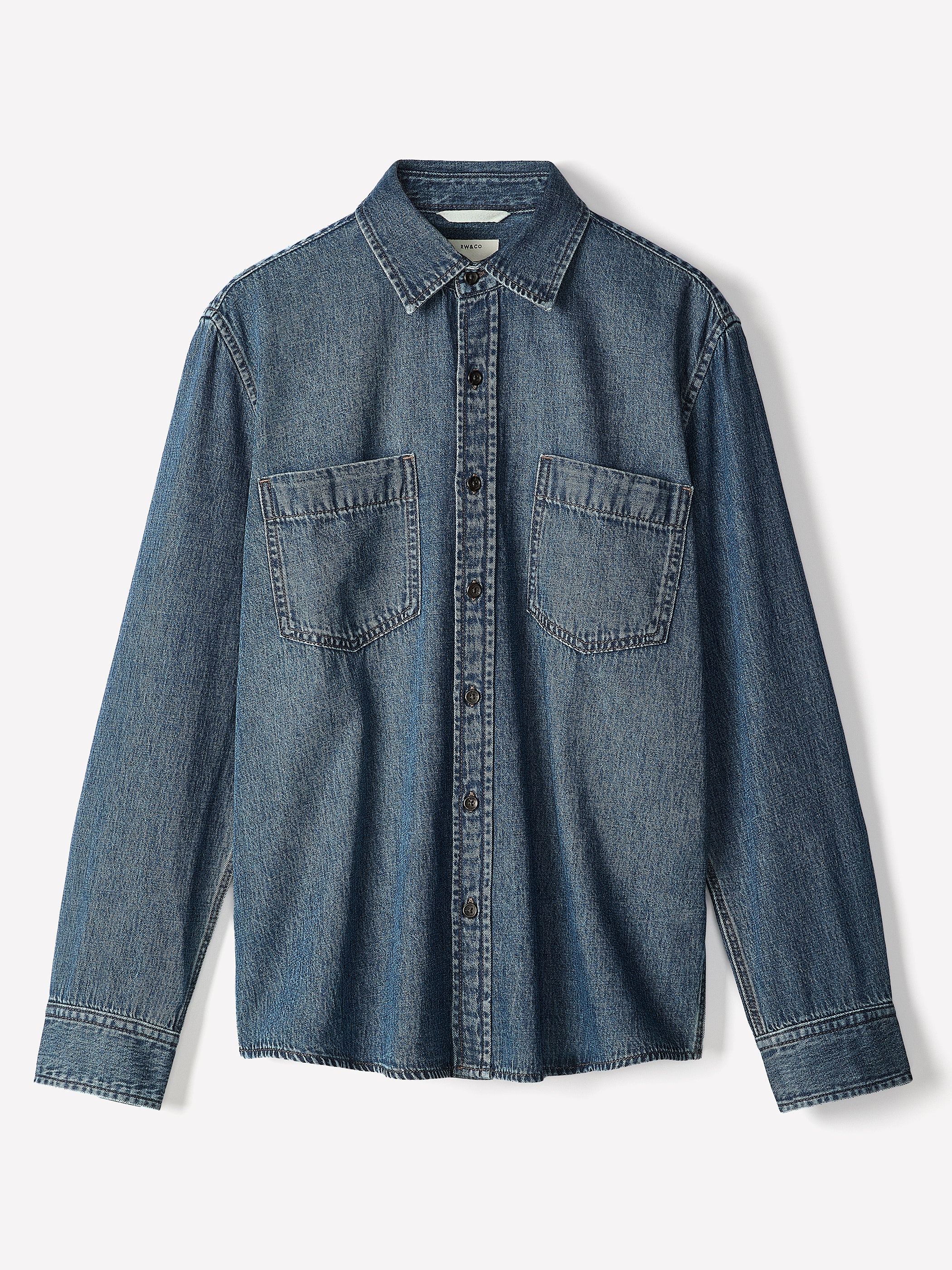 Tailored Cotton Denim Shirt Long Sleeve