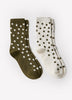 Crew Socks Cotton Blend Oversized Dot Pattern
