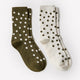 Crew Socks Cotton Blend Oversized Dot Pattern