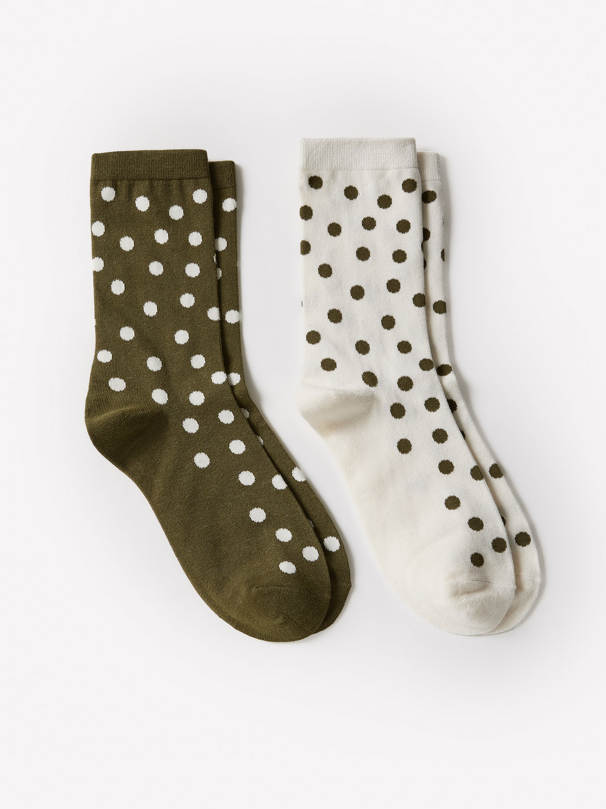 Crew Socks Cotton Blend Oversized Dot Pattern