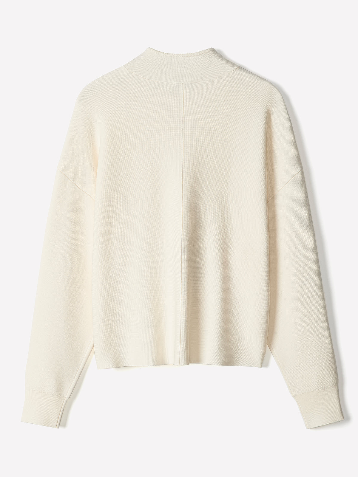 Long-Sleeve Mock-Neck Zipped Cardigan
