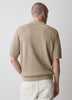 Textured Short-Sleeve Polo Sweater