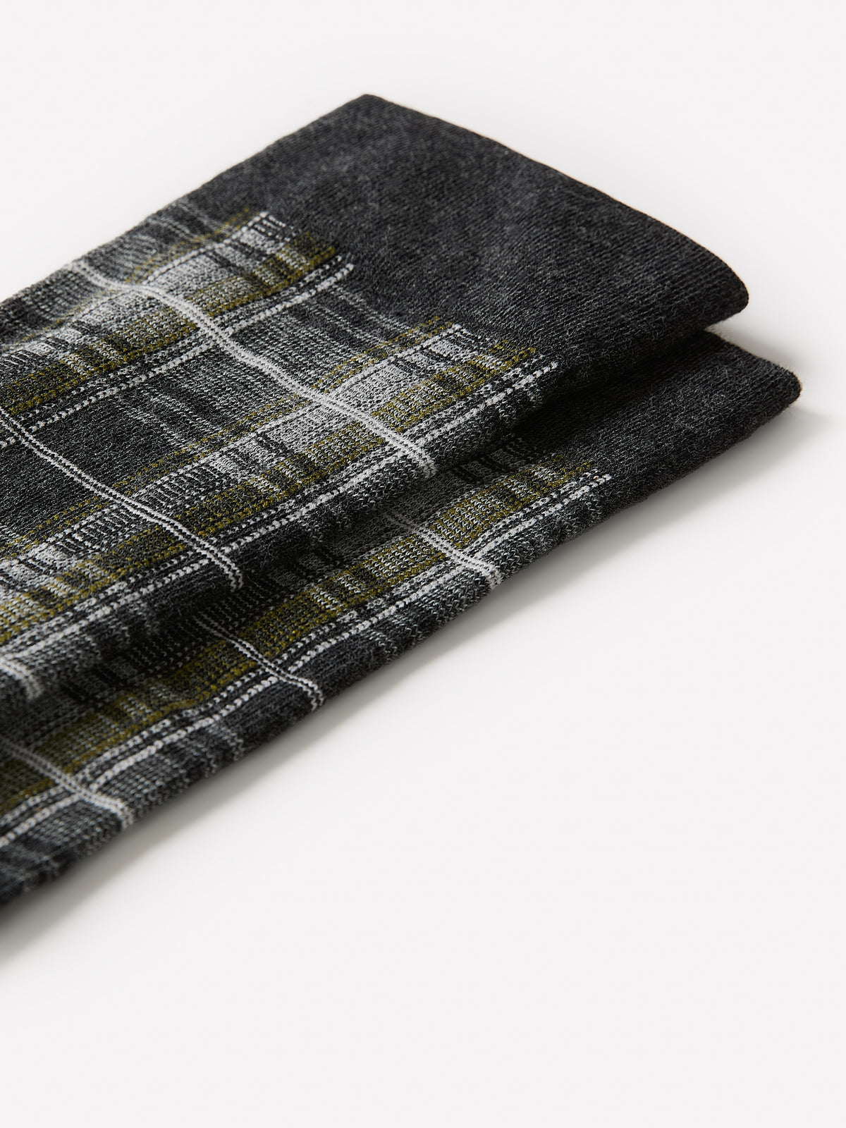 Crew Socks Plaid Pattern Cotton Blend