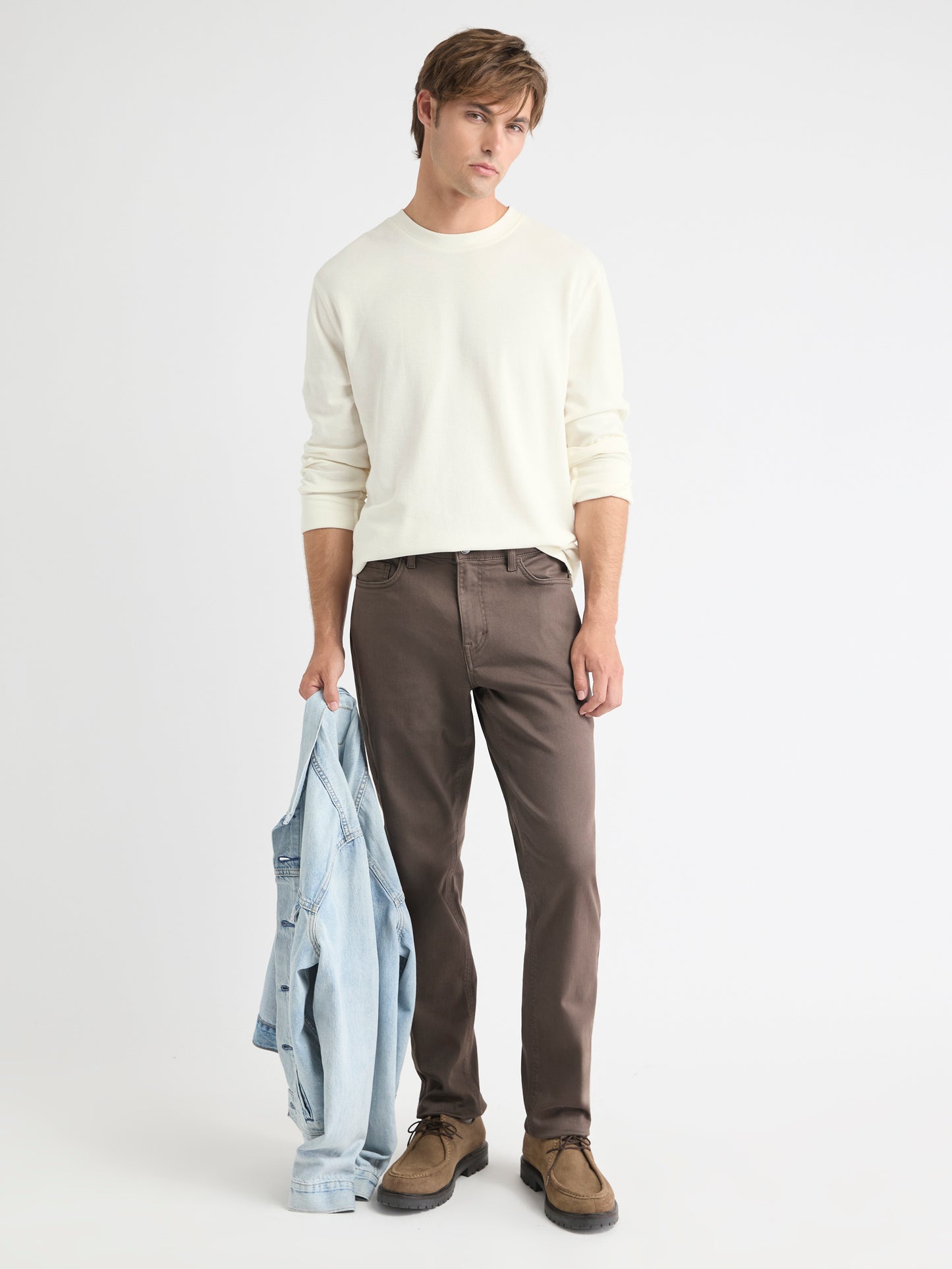 Long-Sleeve Crew-Neck Waffled Tee