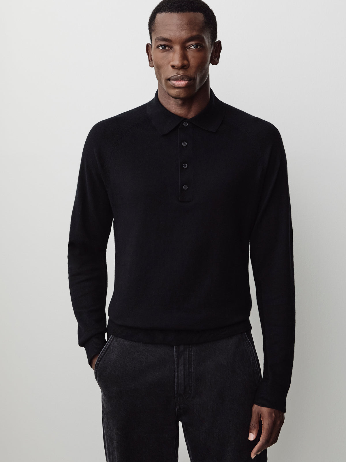 Long-Sleeve Polo Sweater