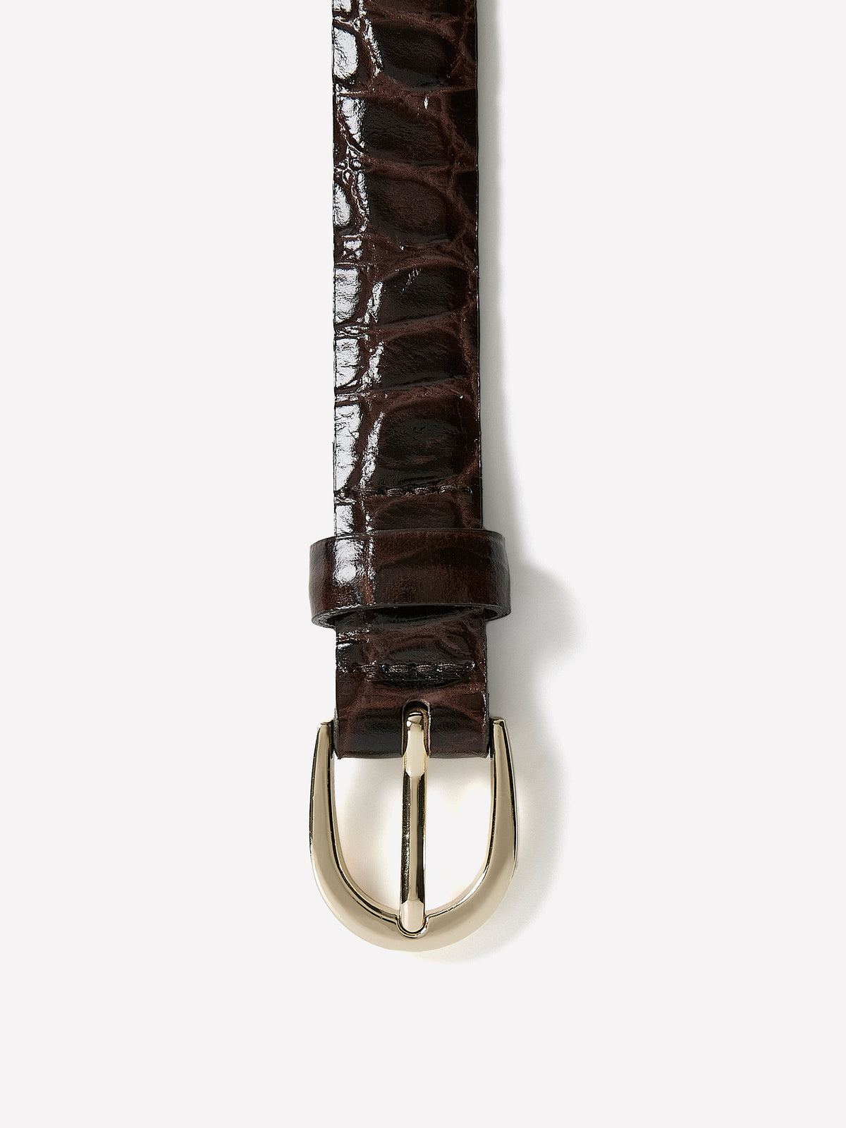 Leather Belt with Croco Texture