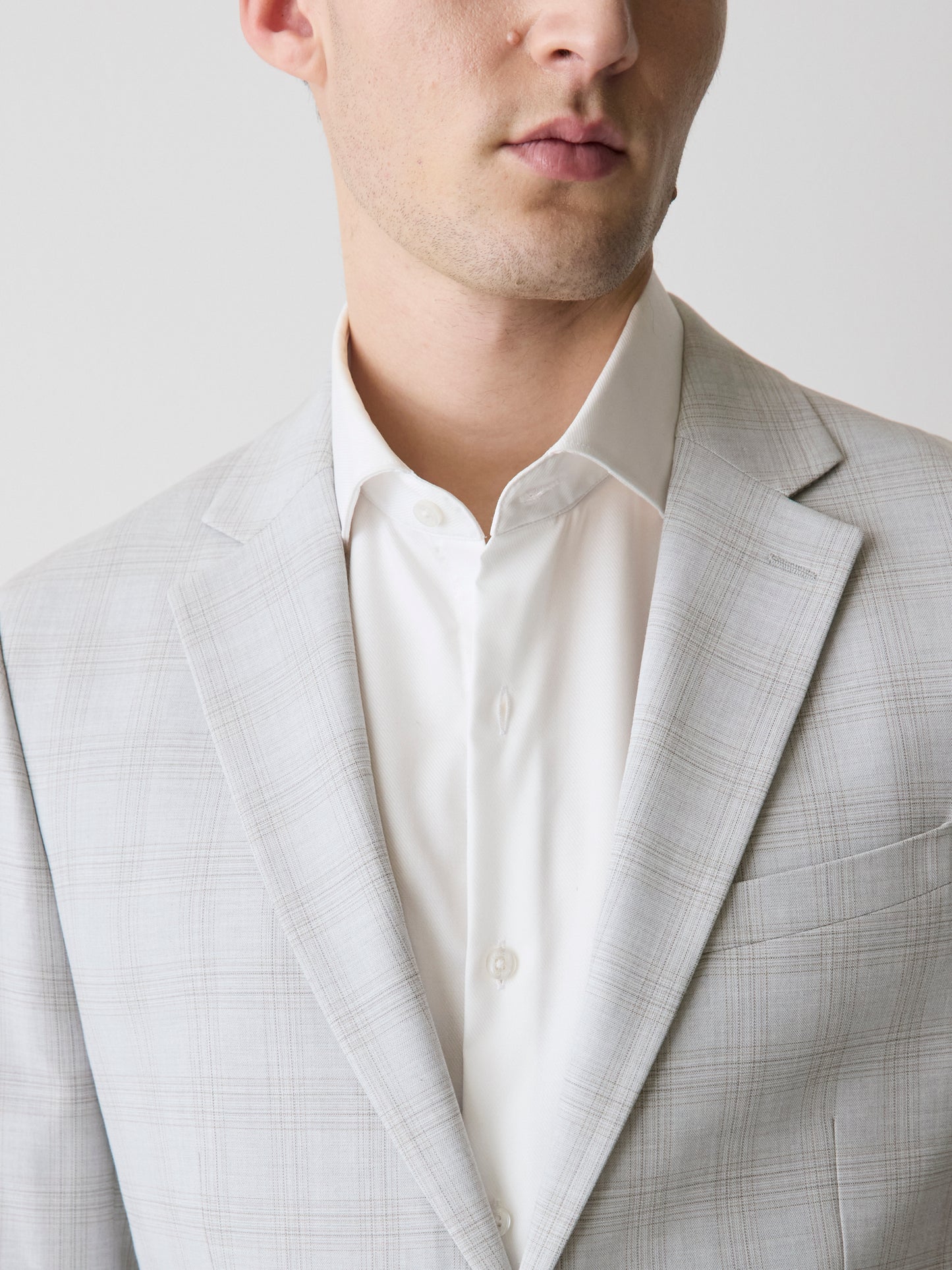 Slim Fit Grey Checkered Suit Blazer