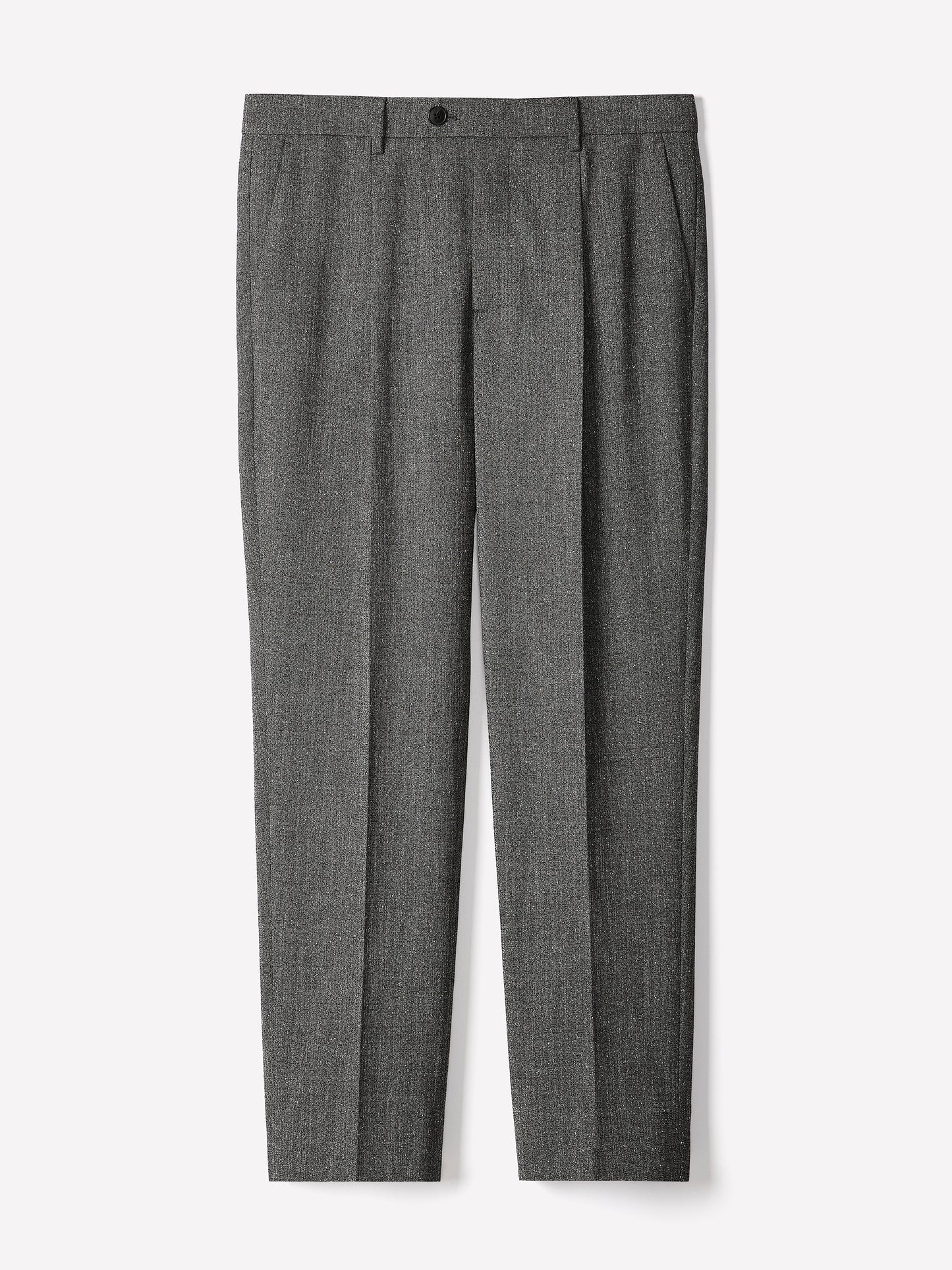Tapered Pleated Tweed City Pants