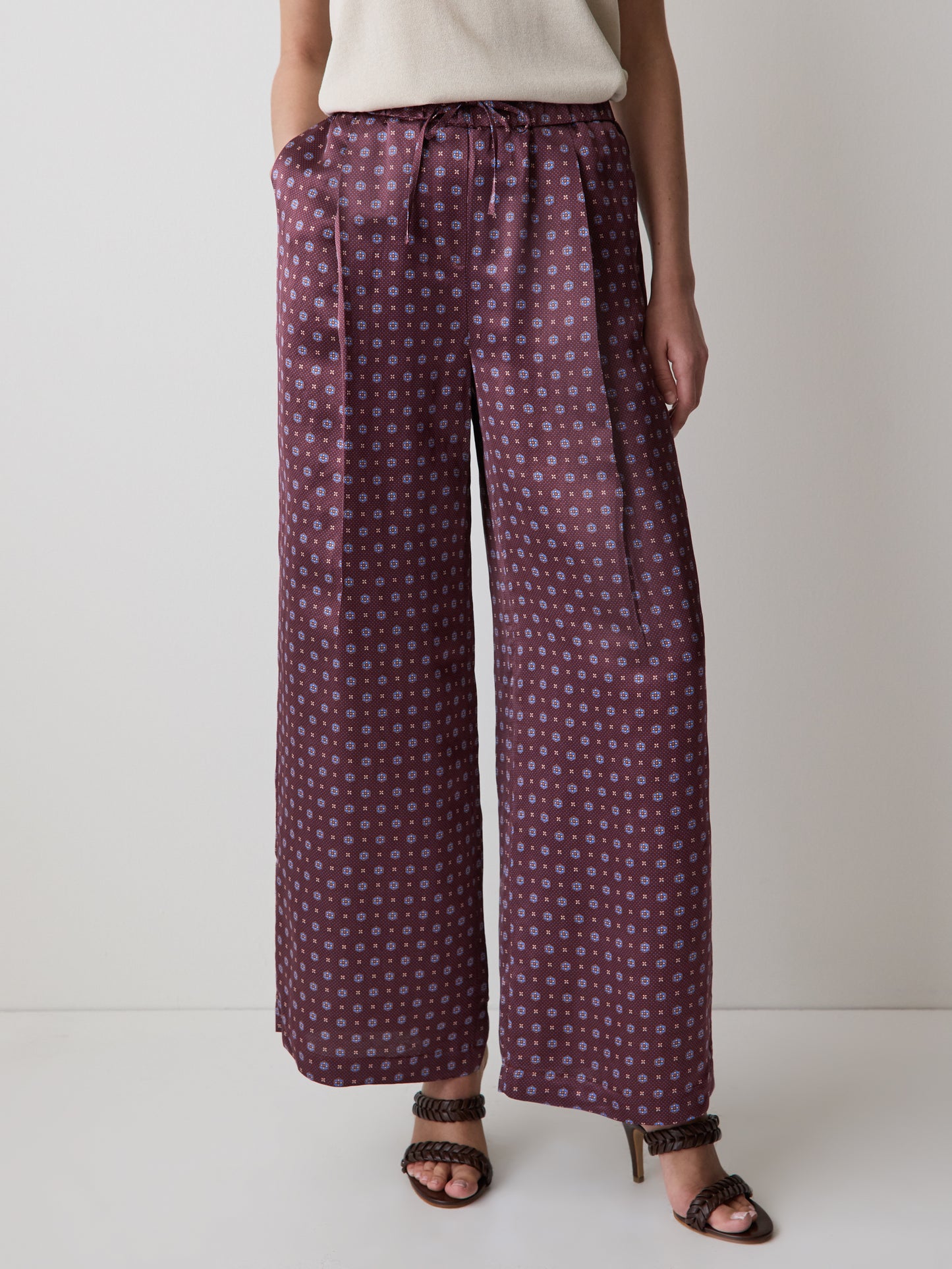 Pull-On Mid-Rise Wide-Leg Pant