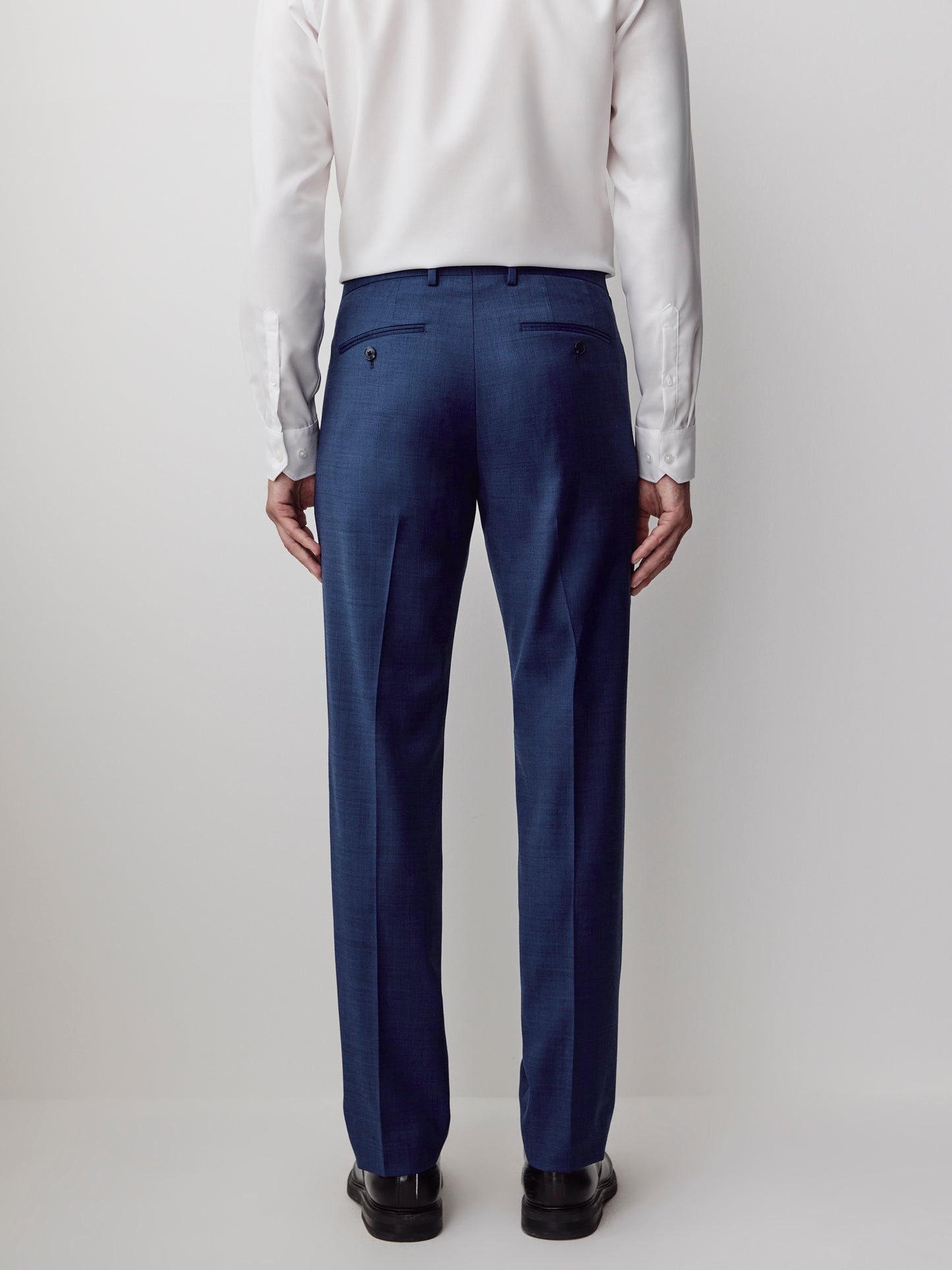 Pantalon de Complet Bleu en Laine à Coupe Étroite