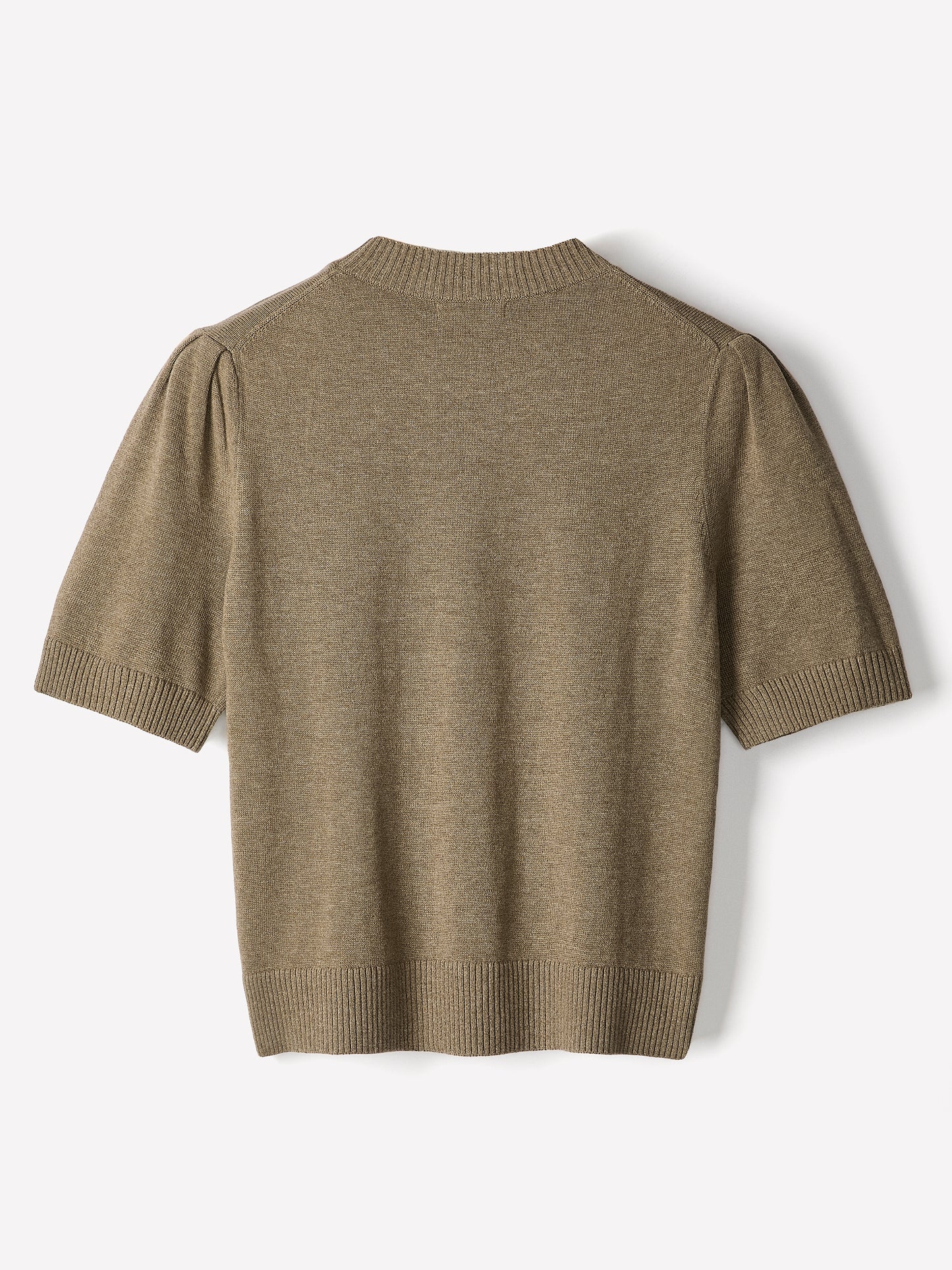 Knit Cotton Blend Crew Neck Sweater