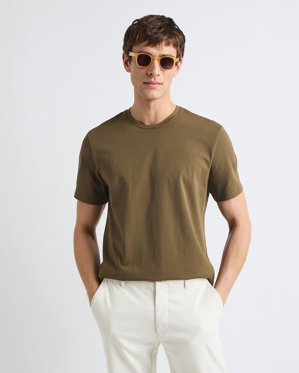 T-Shirt Uni à Col Rond en Coton Supima (R)