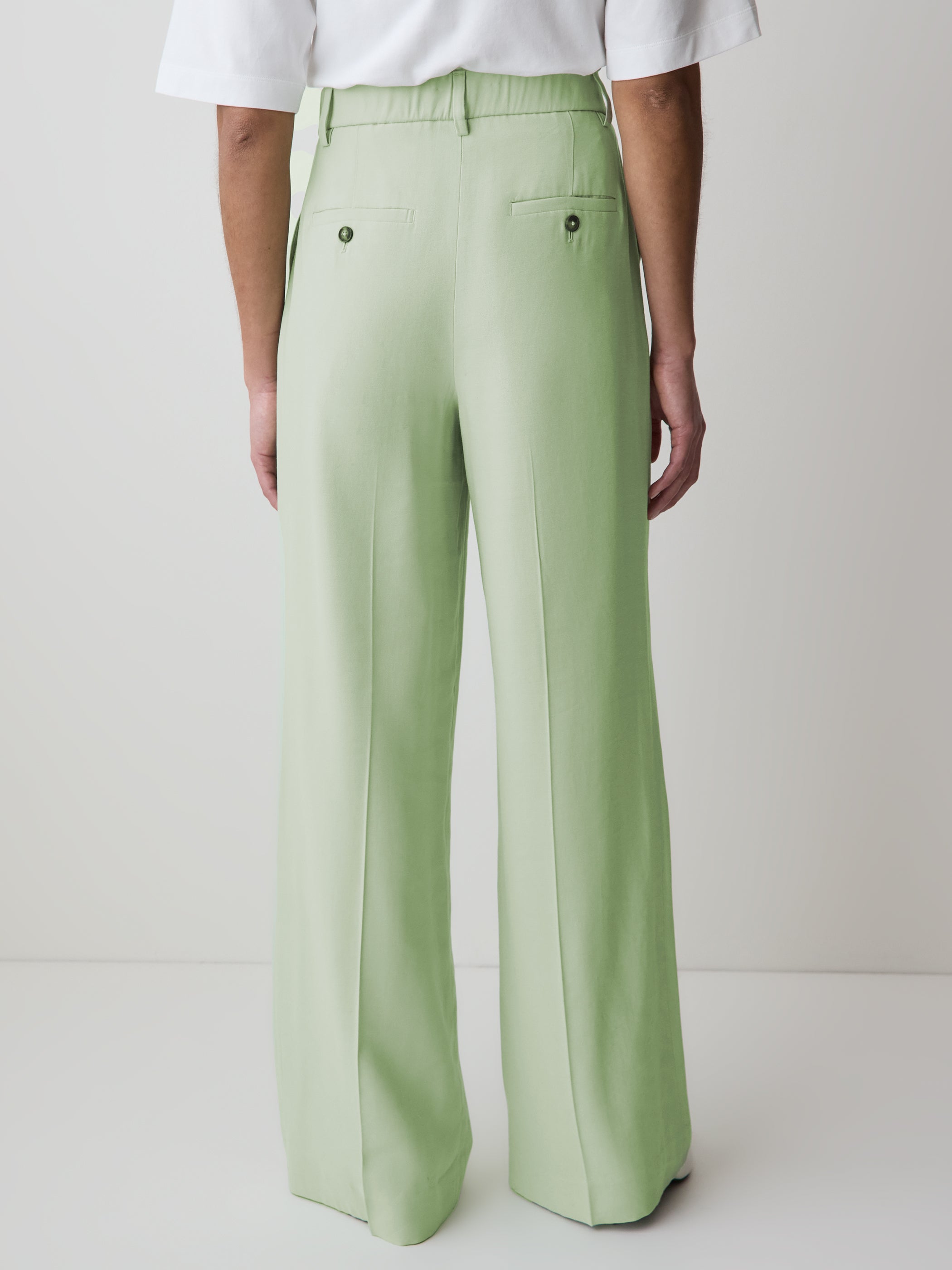 Wide-Leg High-Rise Pant with Elastic Back