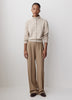 Knit Cardigan Cotton Nylon Blend Mock Neck