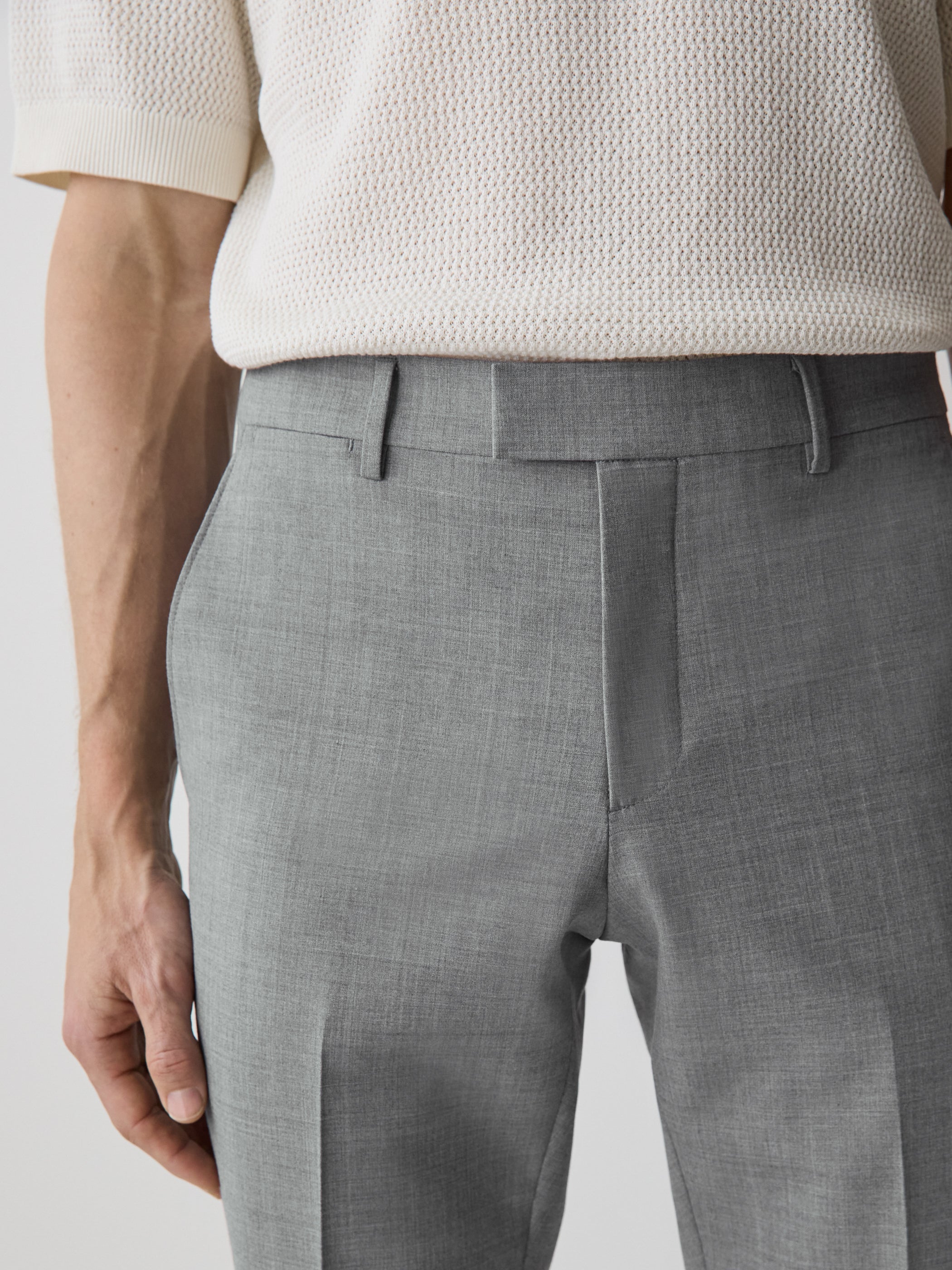 Slim Fit Wool Blend Mens Woven Pant