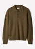 Lambswool Long-Sleeve Polo Sweater