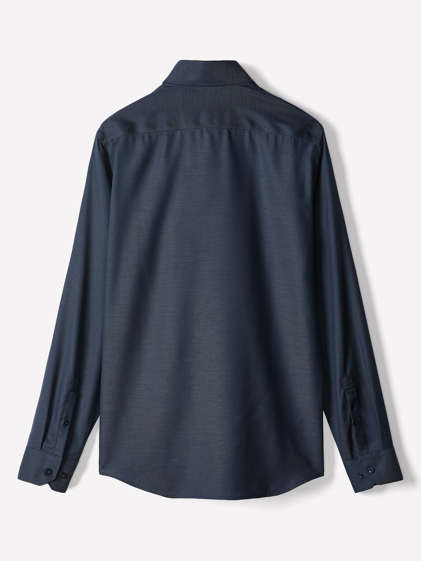Tailored-Fit Two-Tone Piqué-Knit Dress Shirt