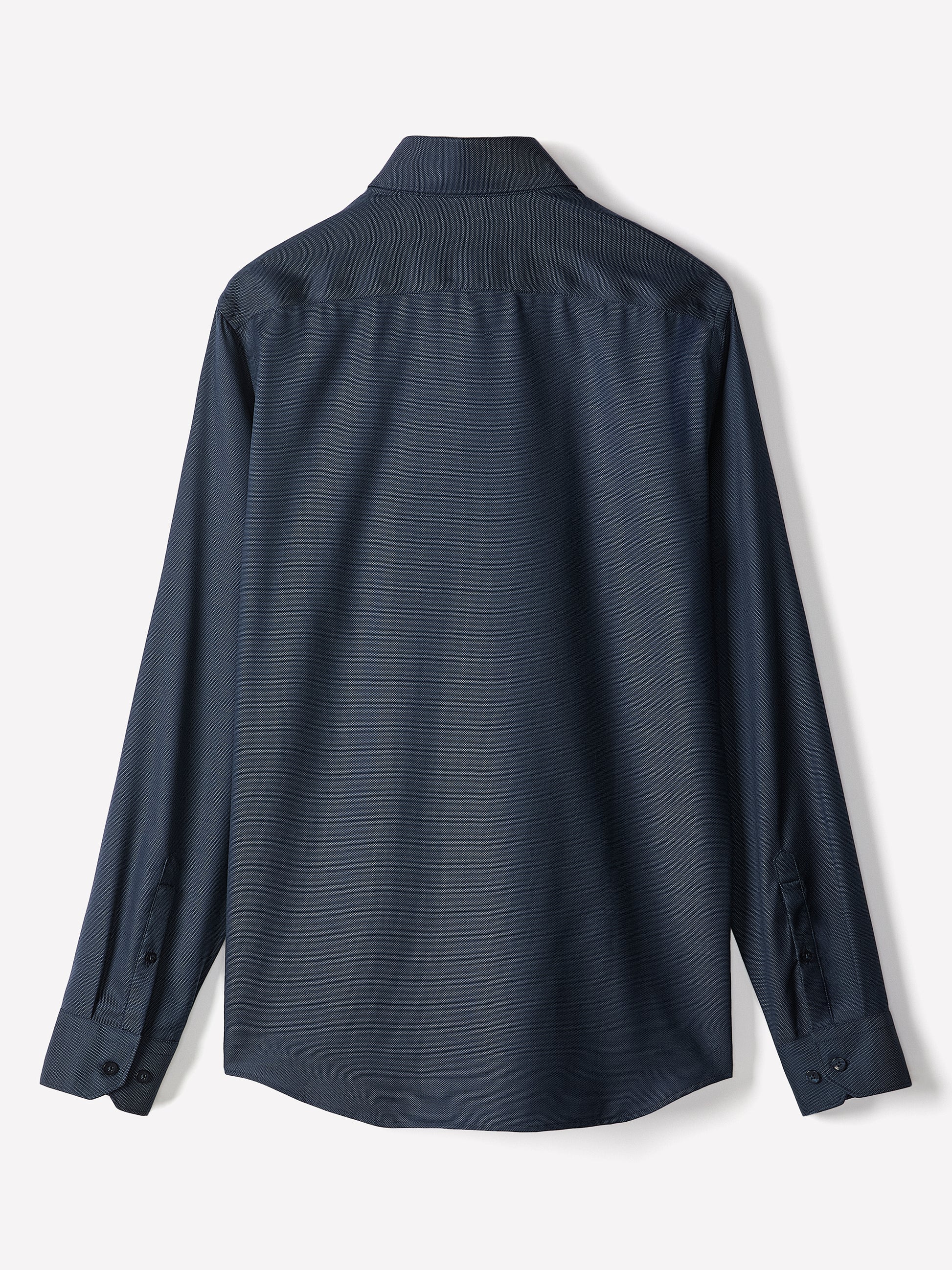 Tailored-Fit Two-Tone Piqué-Knit Dress Shirt