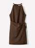 Woven Linen Blend Halter Dress