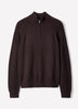 Long-Sleeve Half-Zip Mock-Neck Sweater