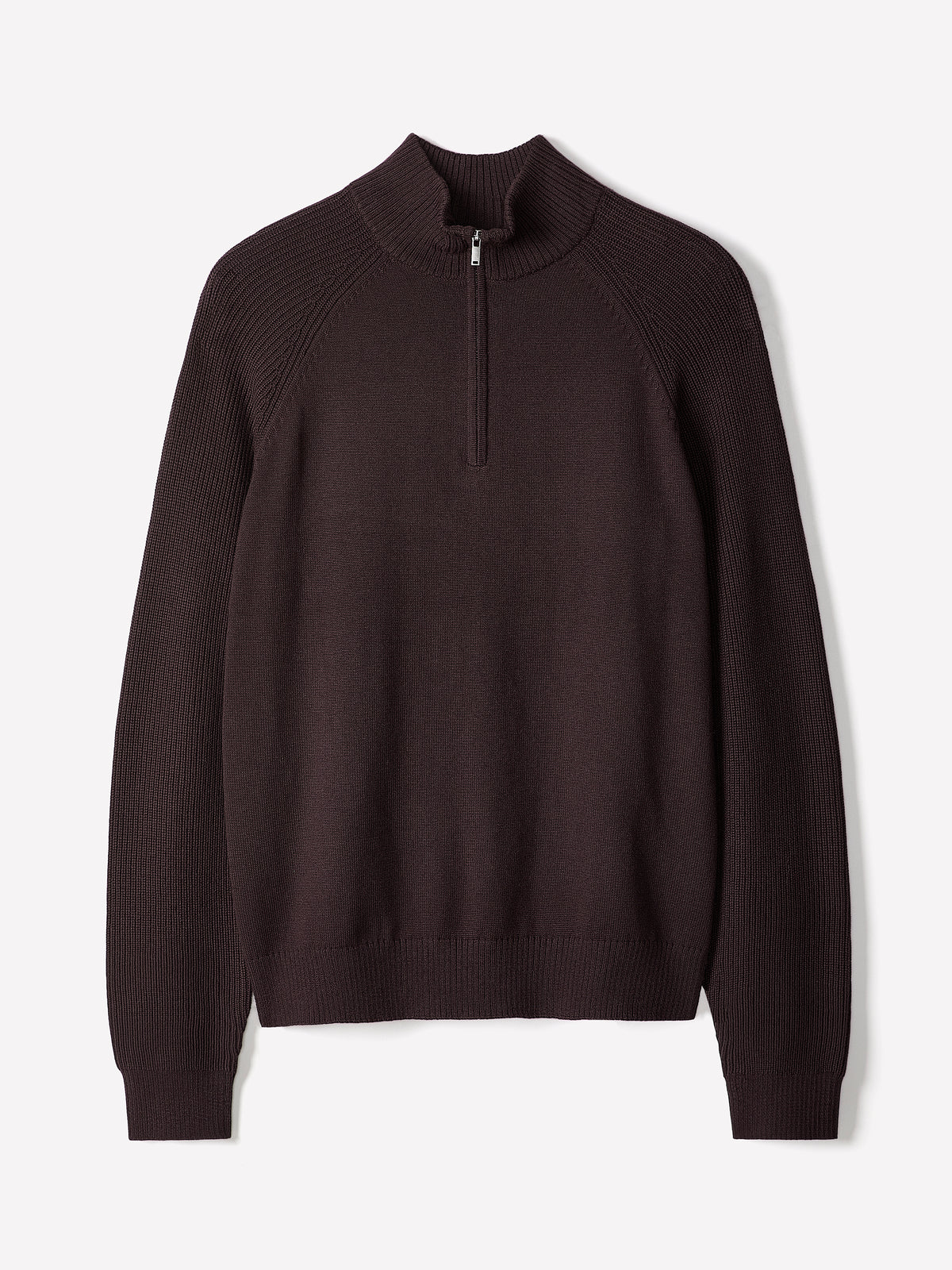 Long-Sleeve Half-Zip Mock-Neck Sweater